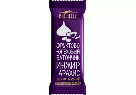 Bio Elite Батончик Инжир- арахис 35г фруктово- ореховый