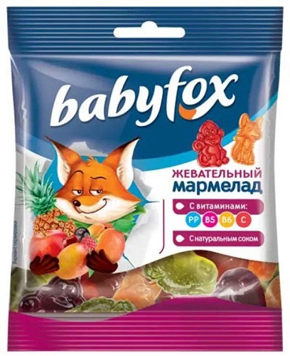 Babyfox Мармелад с витаминами Ассорти 30г