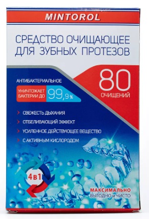 Средство очищающее для зубных протезов MINTOROL 80очищений