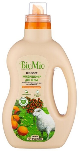 Bio Mio Кондиционер для белья 1 л с эфирным маслом Мандарина