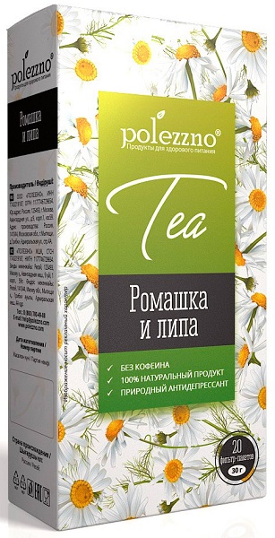Polezzno Чай Ромашка и Липа 30 г ( №20 фильтр пакетиков )