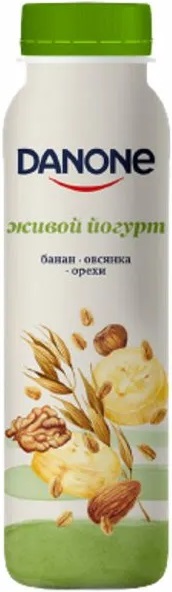 Данон Йогурт питьевой Банан-овес-орехи 270г