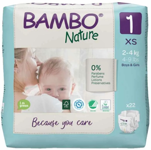Подгузники для детей BAMBO Nature XS1 (2-4 кг) 22шт