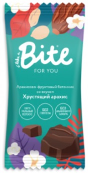Bite for you Батончик Хрустящий арахис 35г фруктово- ореховый