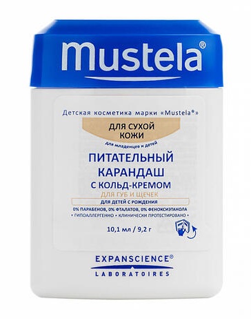 MUSTELA Питательный карандаш с Колд кремом для губ и щёчек 10,1мл/9,2г
