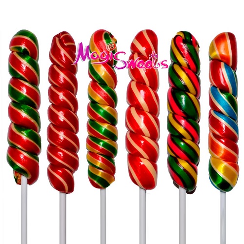 Карамель на палочке MAGIC SWEETS Спираль Ассорти 90 гр #