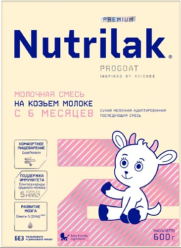 Нутрилак Премиум Progoat 2 600г на КОЗЬЕМ МОЛОКЕ Смесь молочная сухая с 6мес