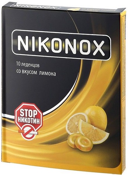Леденцы без сахара против никотиновой зависимости Nikonox Лимон 10шт