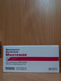 Монтемак табл. жев. 4 мг №30 ( монтелукаст )