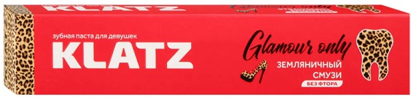 Зубная паста KLATZ Glamour Only для девушек Земляничный смузи без фтора 75 мл