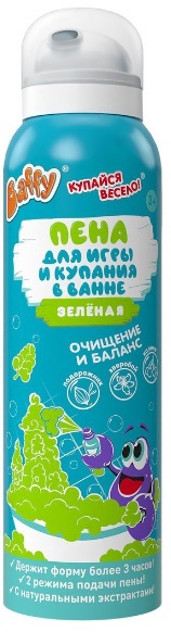 Baffy Мусс пена для купания в ванной Купайся весело! зеленая 200мл