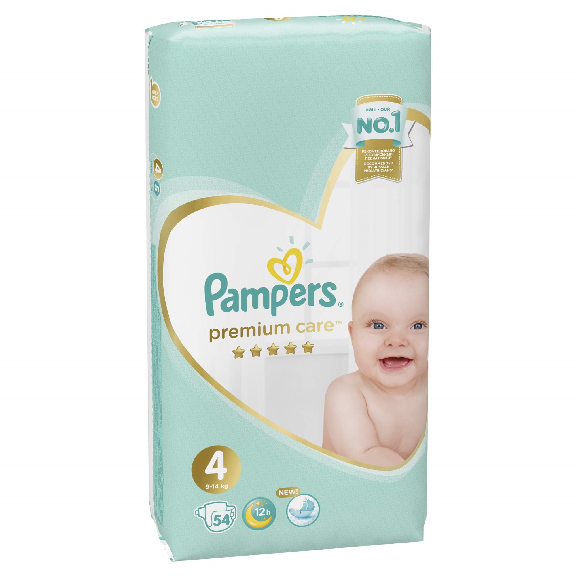 Подгузники для детей PAMPERS Premium Care №4 (9-14кг) 54шт