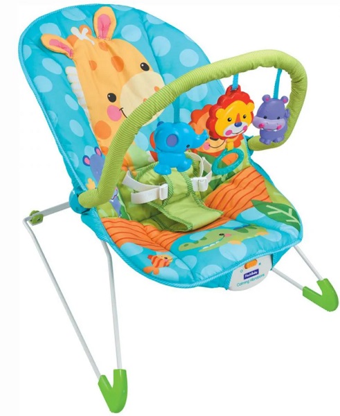 Шезлонг детский с игрушками и вибрацией FITCHBABY Animal Paradise арт.8611
