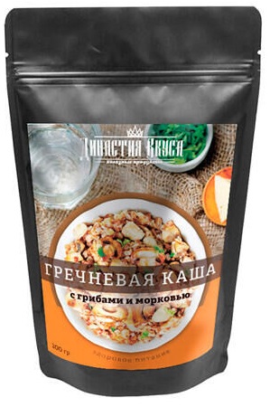 Династия вкуса Каша гречневая с грибами и морковью 200г