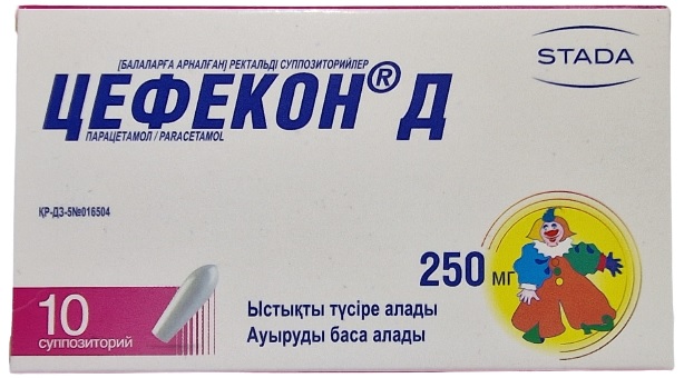 Цефекон Д супп. рект. 250 мг №10 ( парацетамол ) с 3х лет