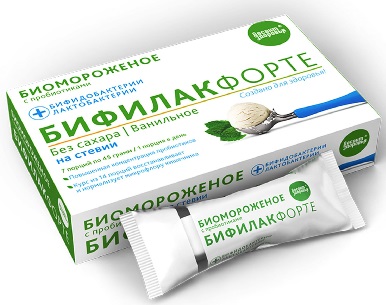 Биомороженое Бифилак форте на стевии 7х45г на стевии