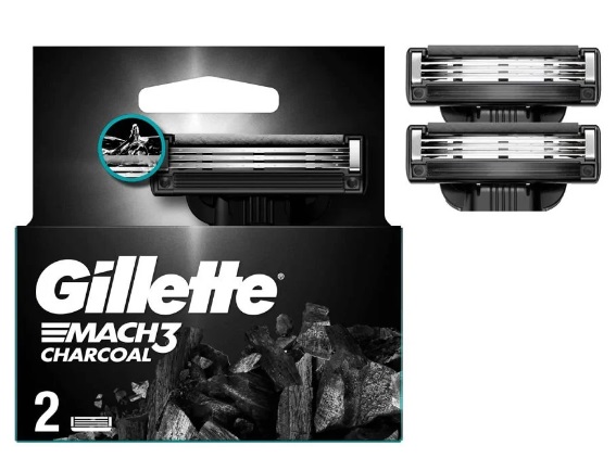 Кассеты сменные GILLETTE Mach3 Charcoal (2шт) 749783