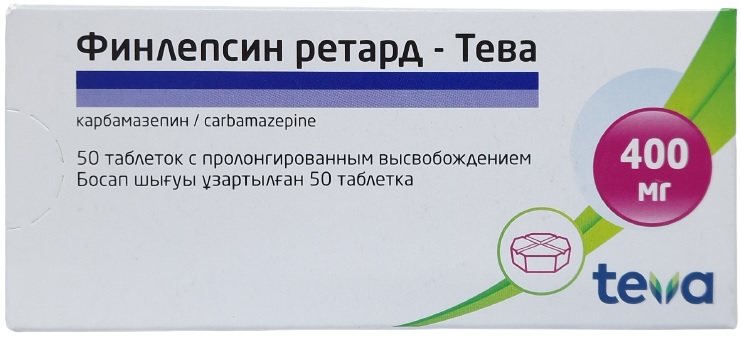 Финлепсин ретард Тева табл. 400 мг №50 ( карбамазепин ) (Упаковка)