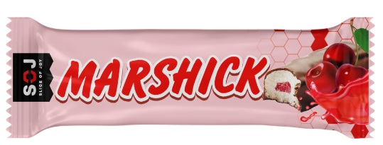 Батончик Marshmallow SOJ Marshick с вишневой начинкой в молочном шоколаде 30г