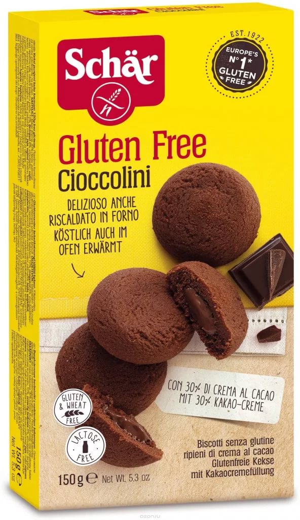 Dr.Schar CIOCCOLINI Печенье с шоколадным кремом 150г без глютена