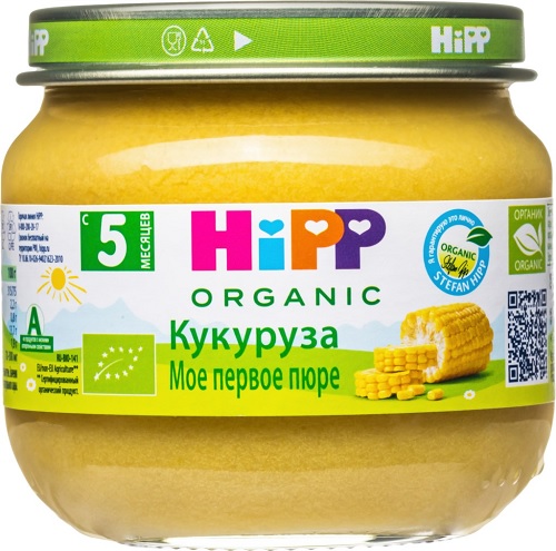 Хипп Органик Пюре Кукруза 80г стекло Hipp