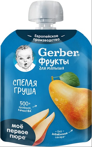 Гербер Пюре Спелая Груша 90г Пауч 