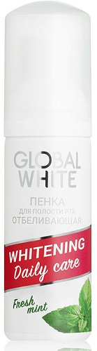 Пенка для полости рта GLOBAL WHITE Fresh mint Отбеливающая 50мл