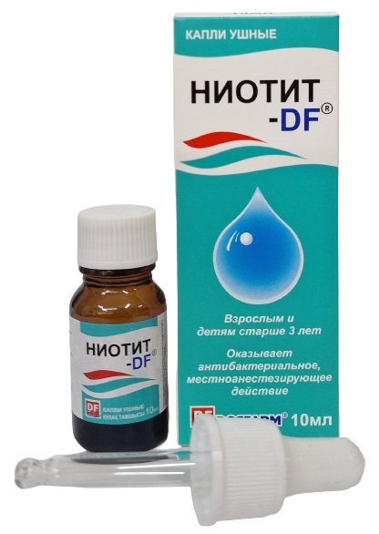 Ниотит DF капли ушные 10 мл