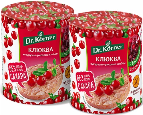 Dr.Korner Хлебцы Кукурузно- рисовые Клюква 90г хрустящие