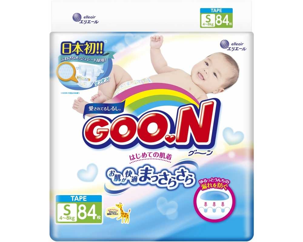 Подгузники для детей GOON S84 (4-8кг) 84шт