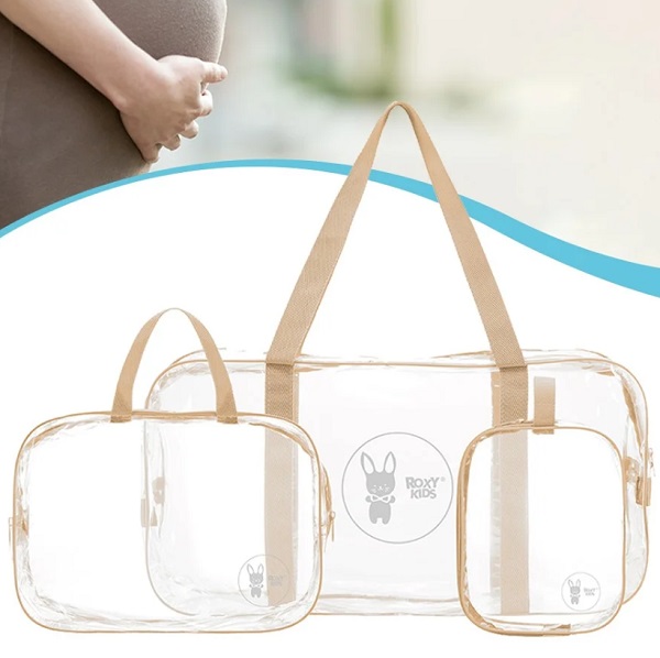 Сумка в роддом комплект 3шт ROXY KIDS бежевый арт.RKB-002