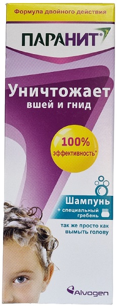 Паранит шампунь 200 мл + гребень ( белое минеральное масло-клеарол ) #@