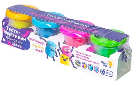 Набор для творчества Тесто-пластилин Неоновые 4 цвета TA1016V Genio Kids