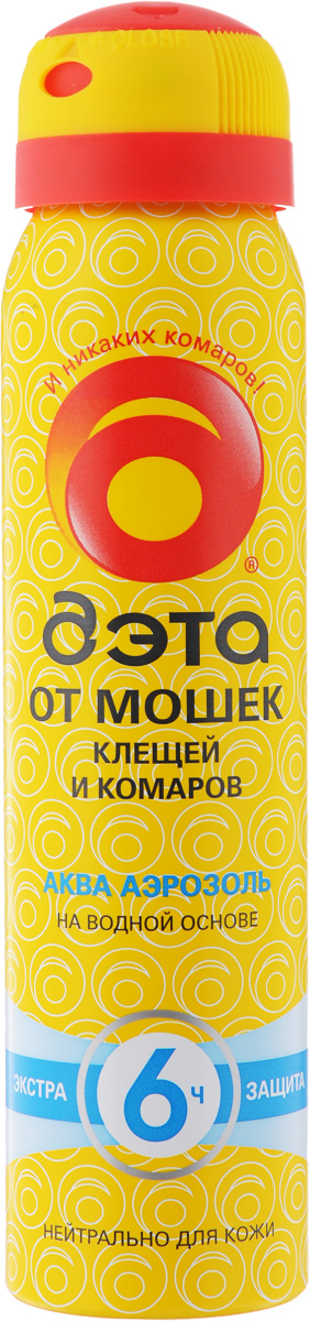 Репеллент Аэрозоль от Клещей, Комаров и Мошкек AQUA  ДЭТА 100 мл_