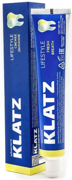Зубная паста KLATZ Lifestyle Бережное отбеливание без фтора 75 мл