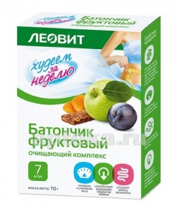 Леовит Худеем за неделю Батончик фруктовый очищающий комплекс 10,0 №7
