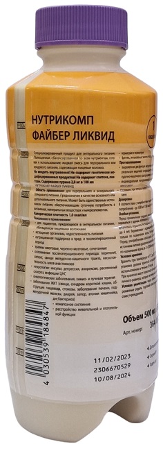 Нутрикомп Файбер Ликвид 500 мл нейтральный вкус @ &
