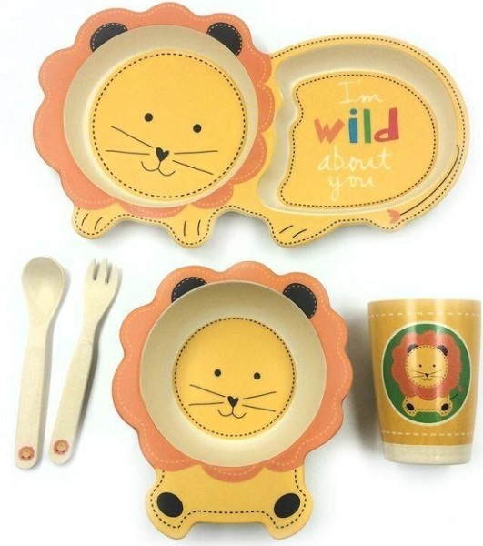 Посуда Детская Набор Бамбуковый ECO Bamboo Fiber Kids Set цв.в асс. >