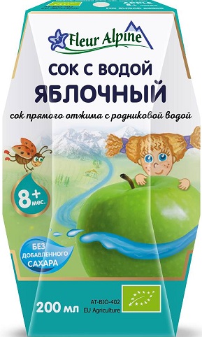 Fleur Alpine Сок с водой Яблочный 200 мл с 8 мес.