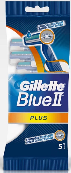Станок бритвенный одноразовый GILLETTE Blue II Plus (5шт) 81661419