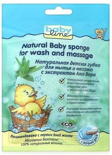 Губка для купания малыша BABY LINE Натуральная арт.DB050