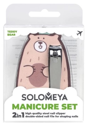 SOLOMEYA набор для маникюра медвежонок кусачки + двухсторонняя пилка