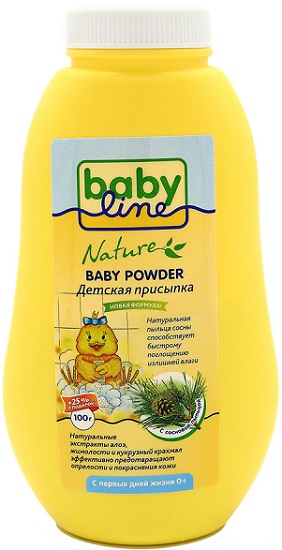 BABY LINE Детская присыпка с Сосновой Пыльцой 125г