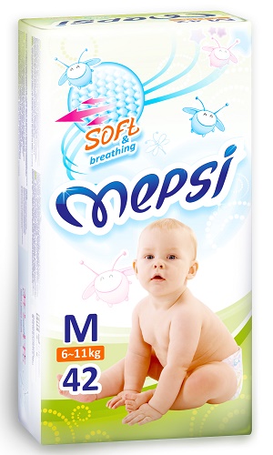 Подгузники для детей MEPSI М42 (6-11кг) 42шт