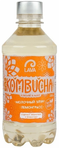 Kombucha Молочный улун чай Lava Superfood лемонграсс 330 мл