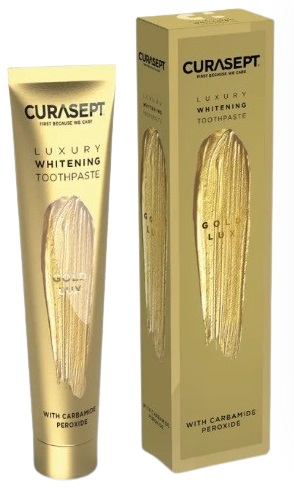 Зубная паста CURASEPT Gold Luxury роскошное отбеливание Dent 75 мл