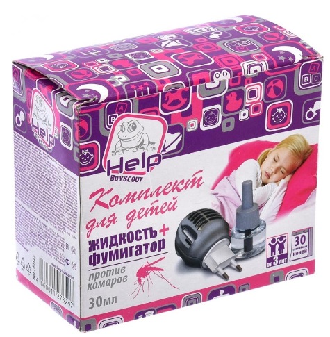 Комплект детский от комаров HELP фумигатор и жидкость 30ночей