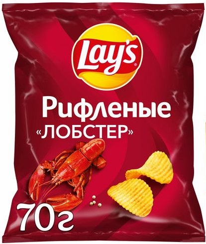 Чипсы Lays Рифленые Лобстер 70г  &