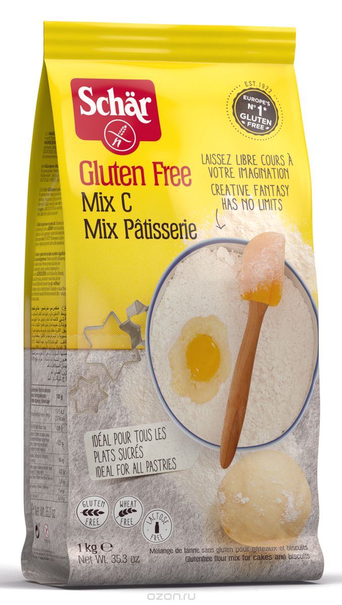 Dr.Schar Gluten Free Mix C Mix Patisserie 1 kg.Мука Mix C для выпечки 1 кг