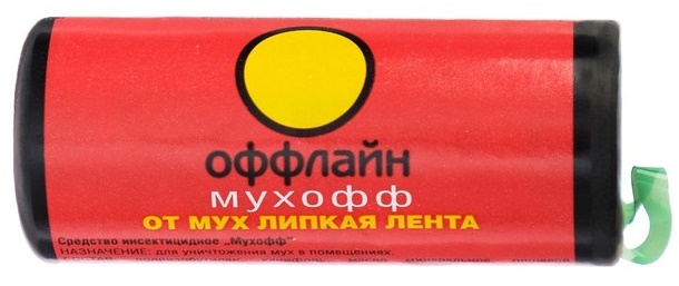 Лента Липкая от мух 1 шт ОФФЛФЙН Мухофф